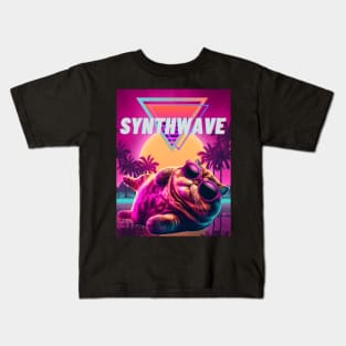 Synthwave cat Kids T-Shirt
